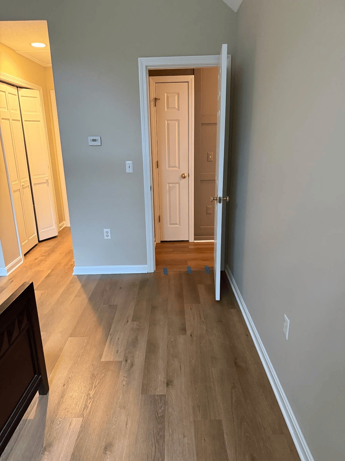 Hallway and Doors, closet doors and white trim